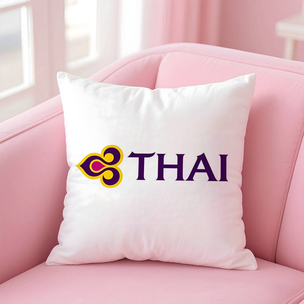 Чехол для подушки Thai Airways International Уютный диван-кровать Шелковистый Элегантный Невидимая молния Индивидуальный Декоративный чехол для подушки