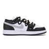 Jordan Air Jordan 1 Устойчивые к истиранию Нескользящие Низкие Винтажные Баскетбольные Кроссовки Мужские Черный Белый Серый 553558-131(Команда85-)