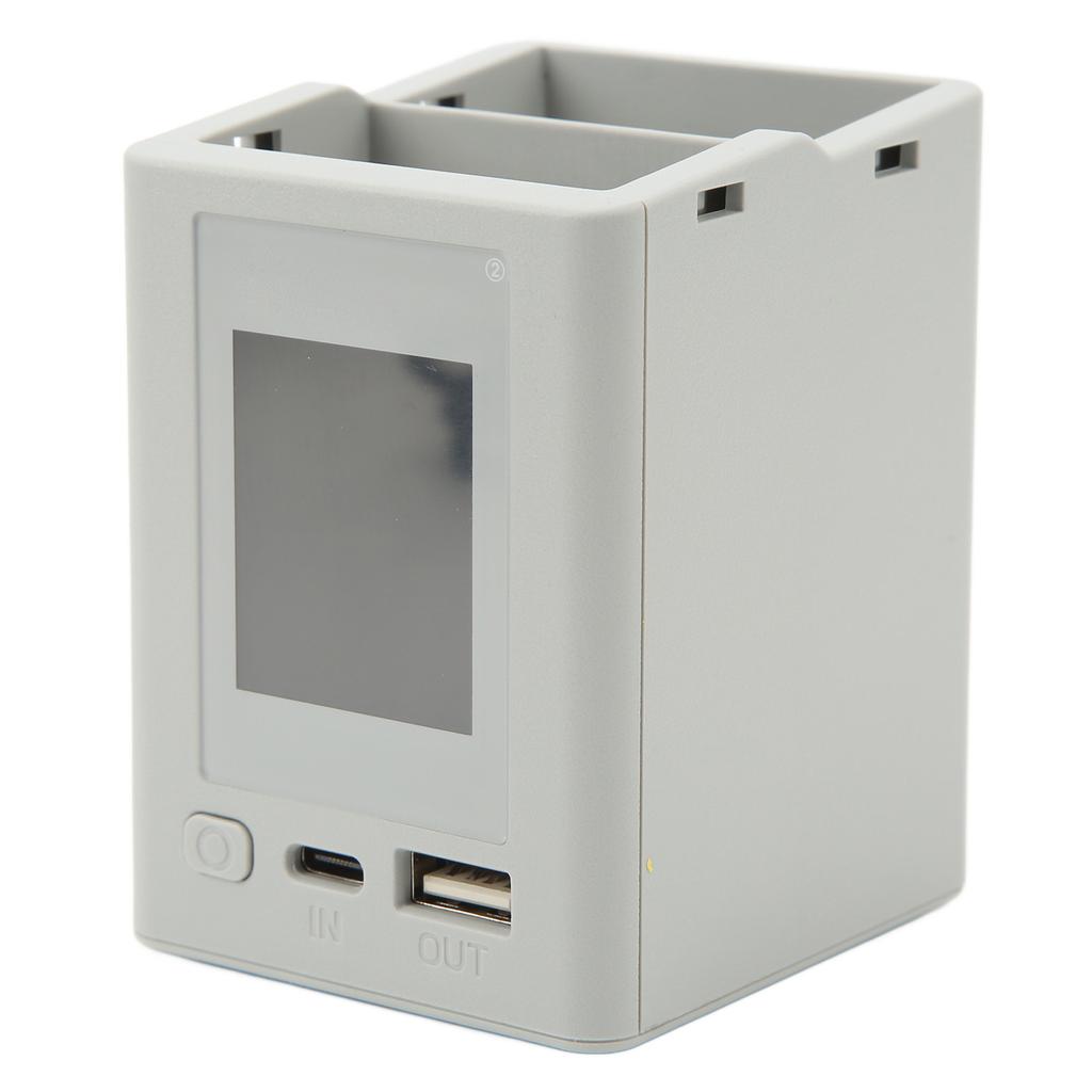 Хаб для зарядки на 2 порта PD Быстрая зарядка Цветной экран USB ЖК-зарядное устройство для аккумуляторов для дрона DJI Mini 3 Серый