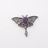 Аметист Драгоценный камень 925 Стерлинговое серебро Ювелирные изделия Подвеска-бабочка 1,2" Для женщин CP-31-3
