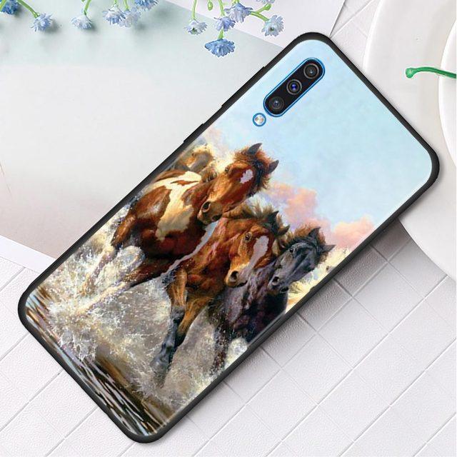 Силиконовый чехол для телефона Samsung Galaxy A50 A70 A10 A20e A30 A40 A20s A10s A10e A80 A90 A60 A30s, чехол с изображением бегущих лошадей