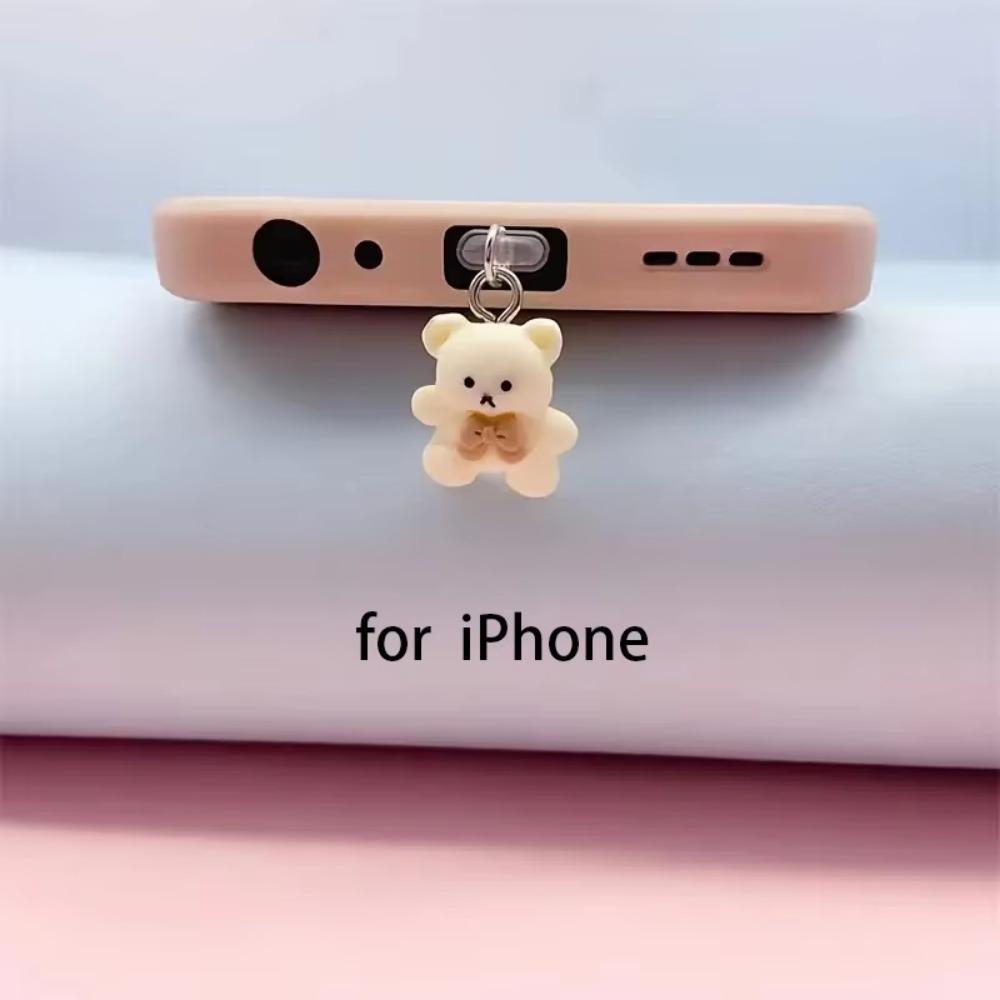 Anti Dust Cap Mobile Phone Dust Plug Kawaii Dust Cover New Bear Dust Plug