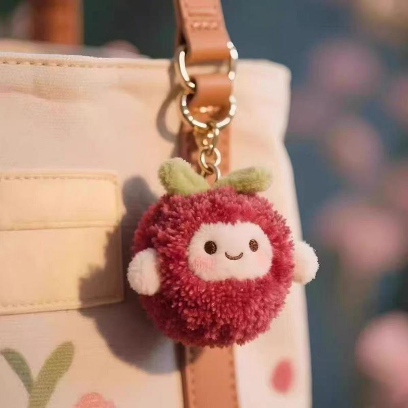 New Plush Lychee Key Chain Cute Fruit Plushies Keychain,Soft Stuffed Plush Keyring Toys for Kids’ Backpack, Purse