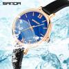 SANDA Водонепроницаемые электронные часы Женские кварцевые часы Модные простые противоударные и защищенные от падений часы Спортивные женские кварцевые часы