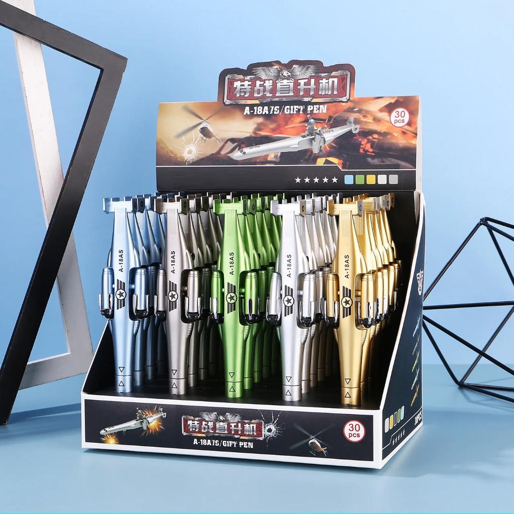 Creative Airplane Neutral Pen Military 0.38mm Black Ink Weapon Fighter Helicopter Gel Pen Student School Office Stationery Gifts