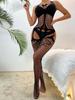 Fishnet Transparent Teddy Bodysuits Erotic Crotchless Lingerie Women Mesh Hollow Bodystocking Sexy Off Shoulder Teddies Bodysuit