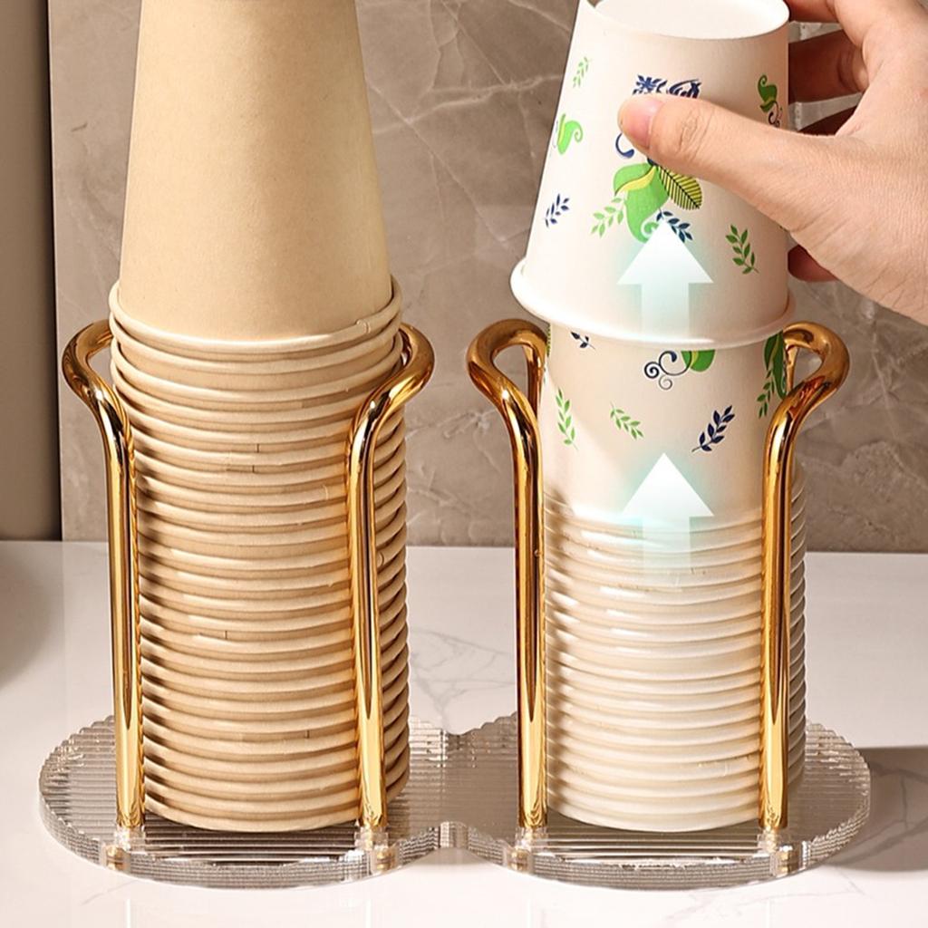 Thickened Acrylic Disposable Paper Cup Holder Sturdy And Durable Household Water Dispenser Cup Holder High-end Storage Rack