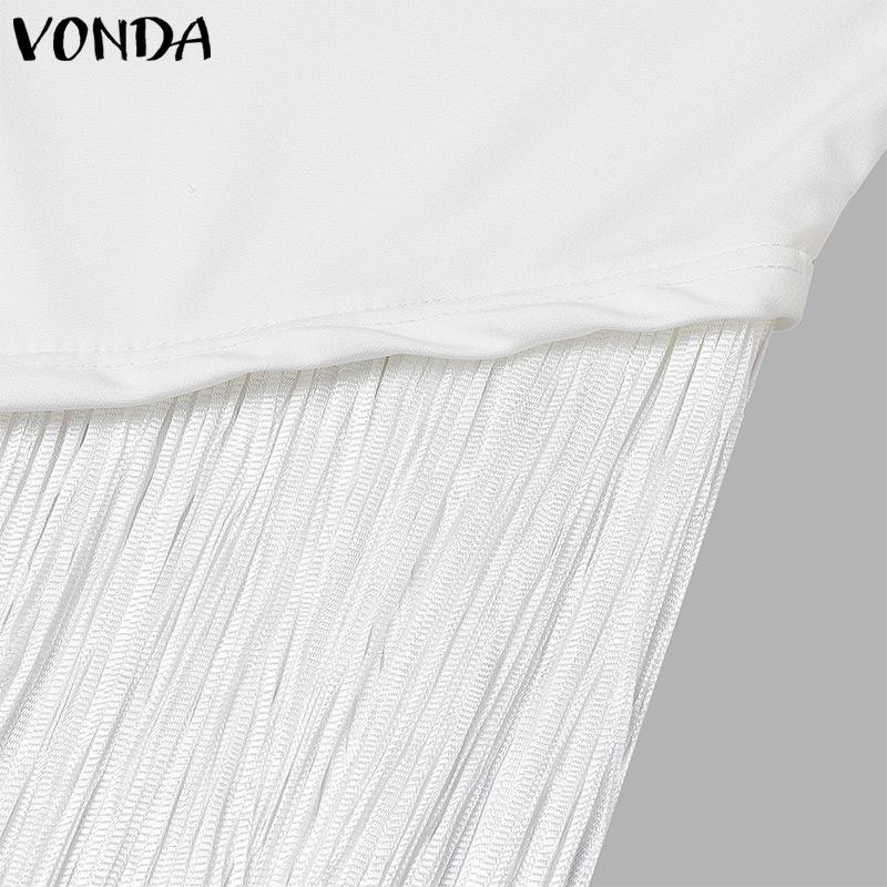 VONDA Женские винтажные обтягивающие однотонные футболки с открытыми плечами и длинным рукавом