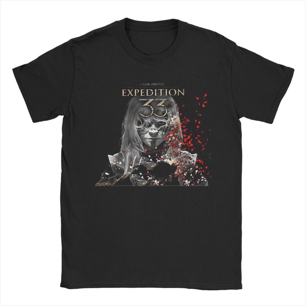 Funny Clair Obscur Expedition 33 TShirt for Unisex Crew Neck 100 Cotton T Shirt Short Sleeve Tee Shirt Plus Size Tops