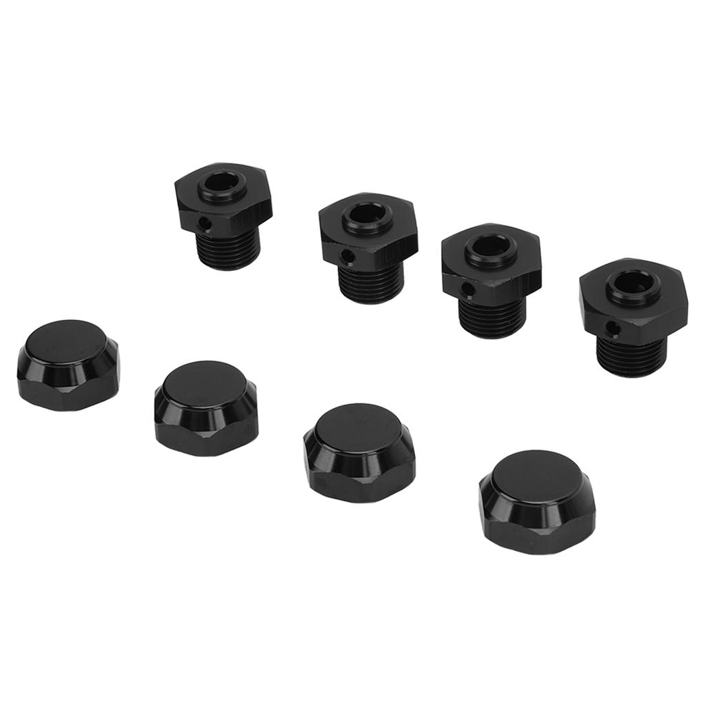 4pcs RC Wheel Hex Coupler Kit Professional Aluminum Alloy Wheel Hex Hubs Adapter for ARRMA 1 8 RC Car Black