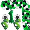 Soccer Birthday Balloons for Sports Theme Party Decorations, Aluminum Foil Balloons with Auto-Seal Feature for Easy Inflation, Perfect for World Cup S