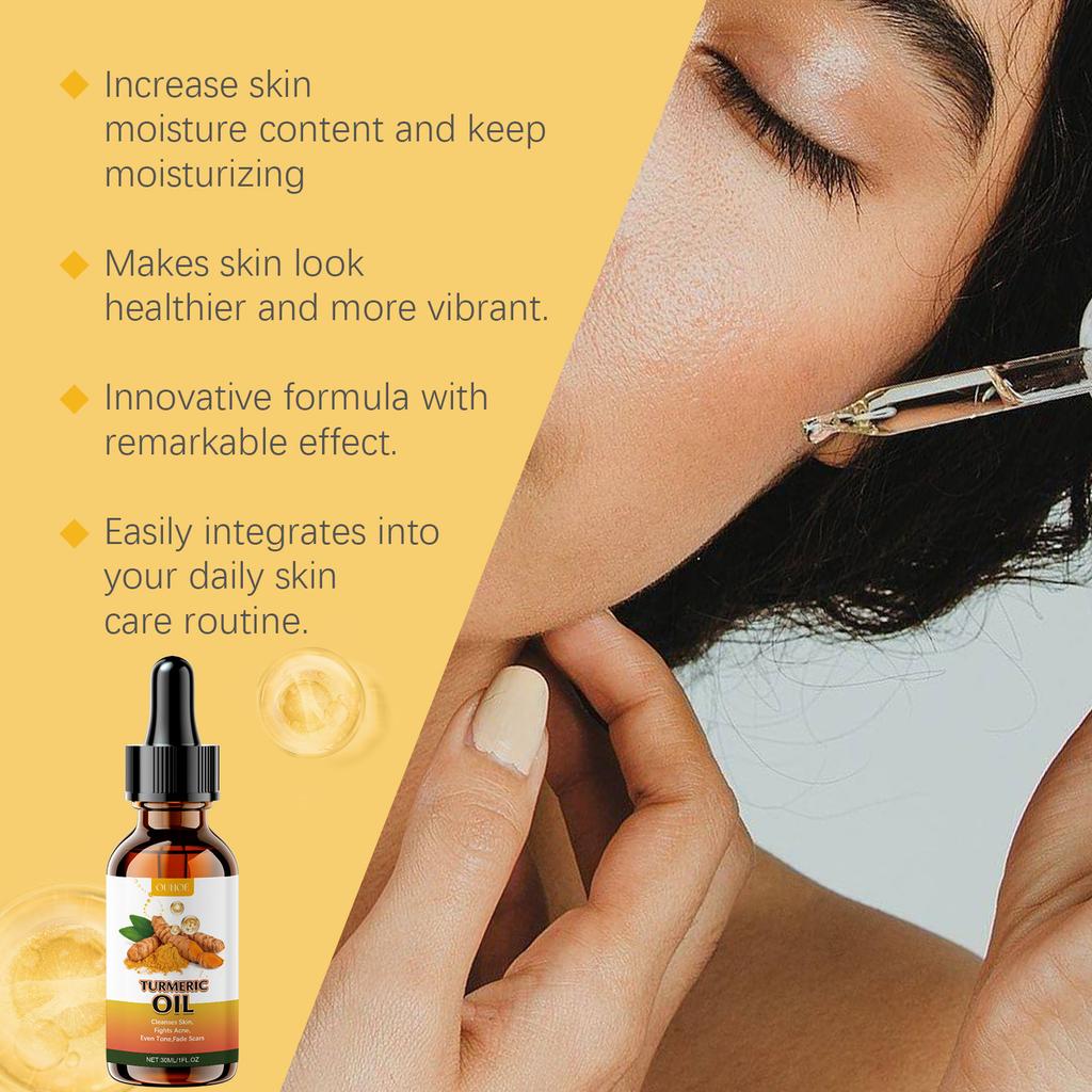 Turmeric Essential Oil Fade Dark Spot Repair Melanin Brighten Moisturizing Nourish Blemish Control Shrink Pore Essence Skin Care