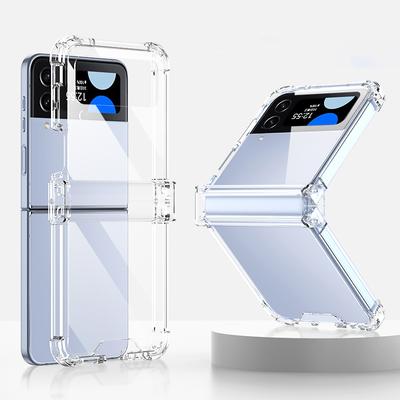 Противоударный усиленный угловой прозрачный чехол для Samsung Galaxy Z Flip 4 Flip4 5g, жесткий пластиковый шарнирный защитный чехол