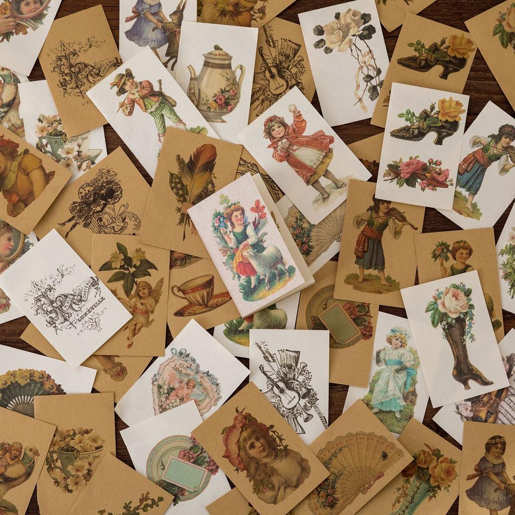 80pcs Scrapbooking Material Paper Butterfly Plant Fairy Tale Story Labels Decorative Collage Diary Album Craft Supplies