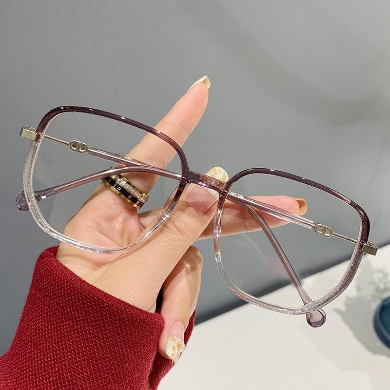 Трендовые очки для коррекции близорукости с большими оправами, меняющие цвет, ярко-розового нюдового оттенка, для женщин без макияжа