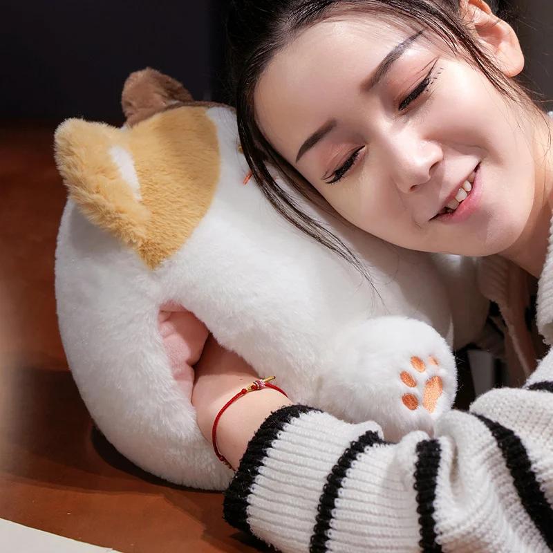 30 см плюшевая игрушка в виде кошки, теплые руки, успокаивающая подушка для кошек, тепло, детская компания, подарки, украшение комнаты