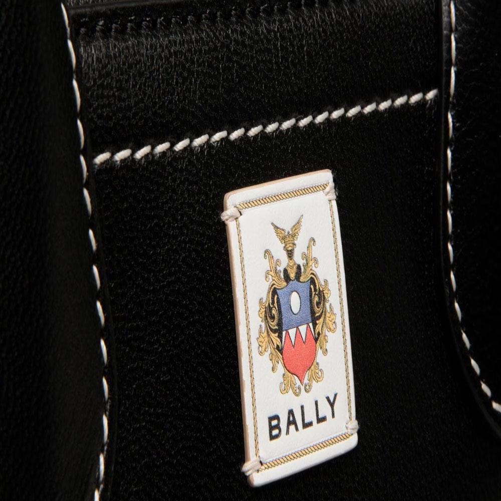 Bally Сумка-тоут женская из натуральной кожи козы с классической фактурой, бренд Unda, цвет черный, 6310380