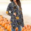Women's Fashion Casual Halloween Printed Long Sleeve Mid-Length Cardigan Jacket