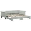 Daybed Extendable Light Grey 100 x 200 cm Velvet