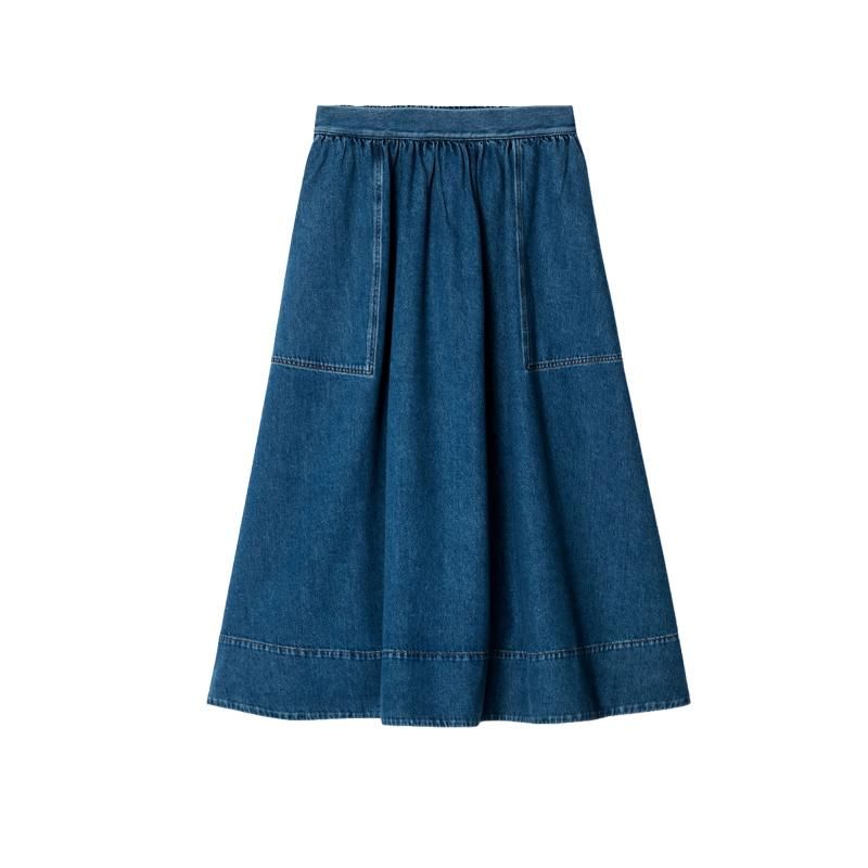 CS Spring New Women's Clothing Fashion Style Easiest for Match Standard Edition Mid-Length Denim Skirt 1256709