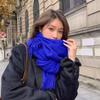 Новый однотонный шарф Теплый утолщенный из искусственного кашемира Шаль Женская уличная мода Клетчатый шарф Зимний ветрозащитный головной убор Подарок