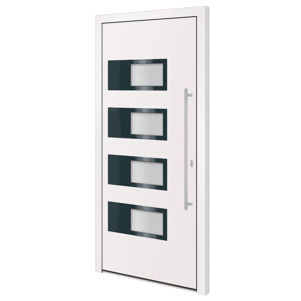 White Exterior Door 100x210 cm Aluminum and PVC