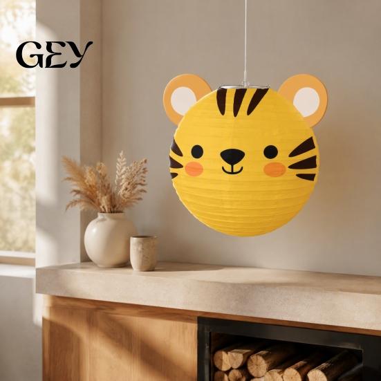 Indoor Outdoor Christmas Decor Animal Paper Lantern, Jungle Theme Party Decoration, Large 10 Inch Ornament Hanging Round Lantern for Birthday