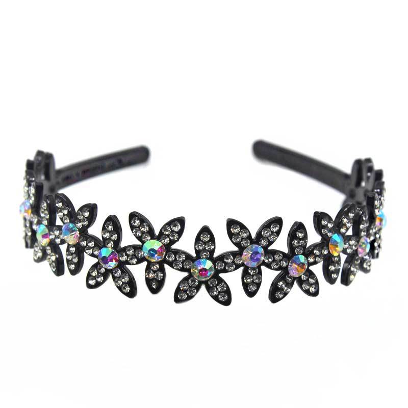 Новая повязка для волос в корейском стиле, плетеная, прижимающая волосы, с бриллиантовой сеткой, повязка для волос знаменитости, нескользящий головной убор, пластиковая повязка для мытья лица, заколка для непослушных волос