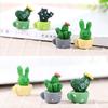 Автомобильный кактус, кролик в горшке, украшения, аксессуары для центральной консоли автомобиля, настольные куклы, маленькие украшения из смолы для выпечки тортов, игрушки