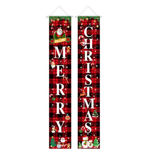1 пара рождественских двустиший, которые легко повесить, Санта-Клаус, знак на крыльцо, баннеры на дверь, многоразовые подвесные двустишия для входной двери, принадлежности для новогодней вечеринки