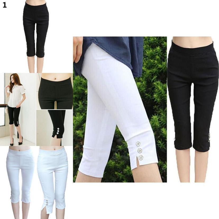Женская мода Летние Сексуальные Мягкие Узкие Стрейч Капри Джеггинсы для Трендового Образа