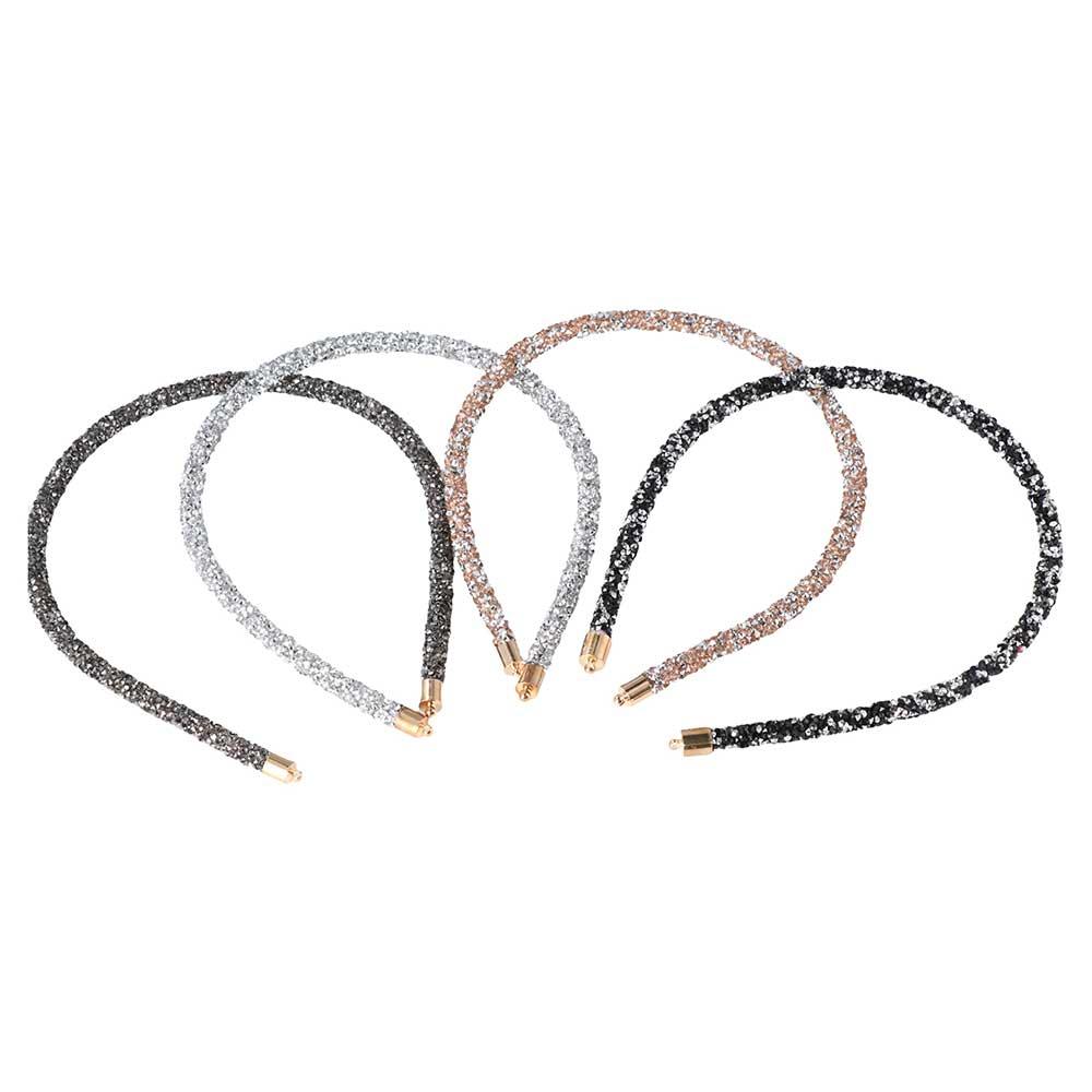 Женские Аксессуары для Волос Стразы Блестящие Кристальные Бусины Безель Повязка на Голову Обруч для Волос