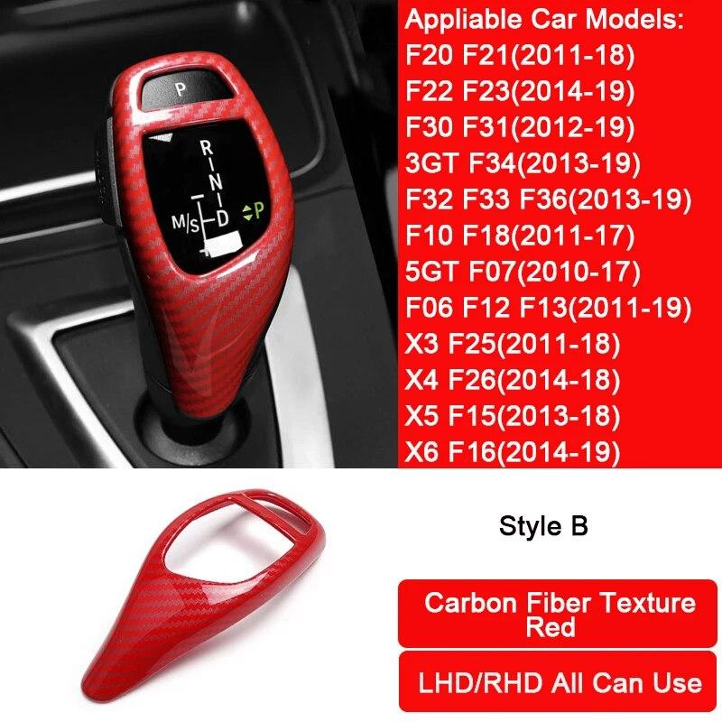 Carbon Fiber Texture ABS Car Gear Shift Knob Handbrake Protector Trim Cover Accessories For BMW F30 F10 F20 F34 F07 X3 X4 X5 X6