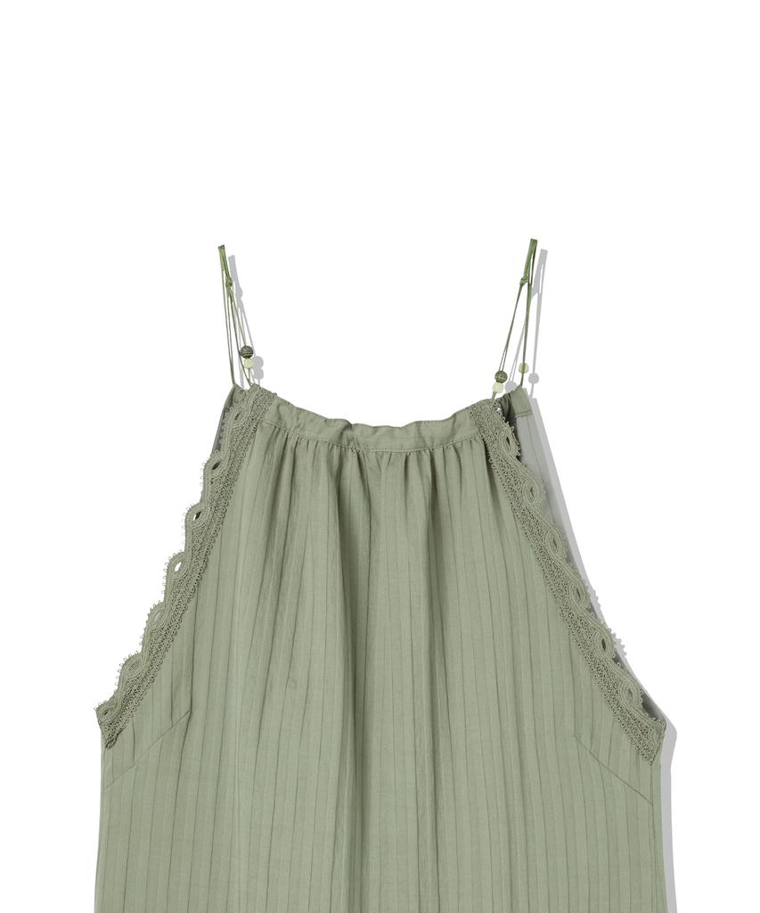 Penfield Laser-Cut Embroidery Halterneck Dress Moss_Fs2Ws71F