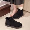 Зимние новые зимние ботинки 2024 года, женские теплые короткие ботинки на плоской подошве