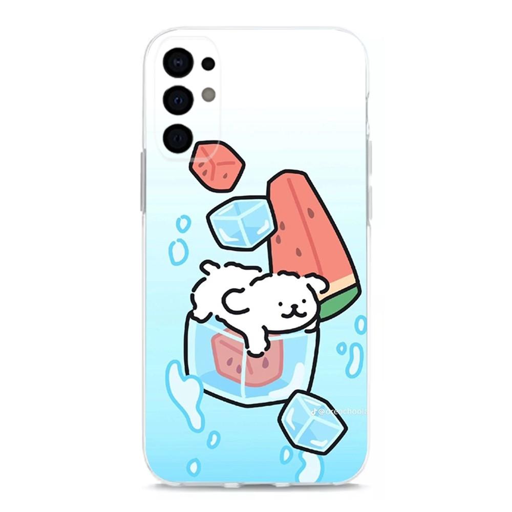 Корея линейка щенок Мальтийская болонка Чехол для телефона Для Samsung S30,S23,S21,S22,S20 Ultra,S20 FE lite,S10,S9,S8 Plus Прозрачный корпус