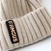 Winter Letter Woolen Hats Female Korean Fashion Warm Knitted Cap Ear Protection Hats