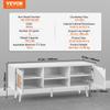Rattan TV Stand, Boho TV Cabinet for 55 inch TV, Mid Century Modern TV Stand, Rattan TV Console with Adjustable Shelfs for Living Room, Media Room,