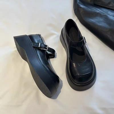 С юбкой JK колледж стиль Мэри Джейн одинарная обувь французский иностранный стиль ретро платформа маленькие кожаные туфли женские 2025 весна и осень новые модели