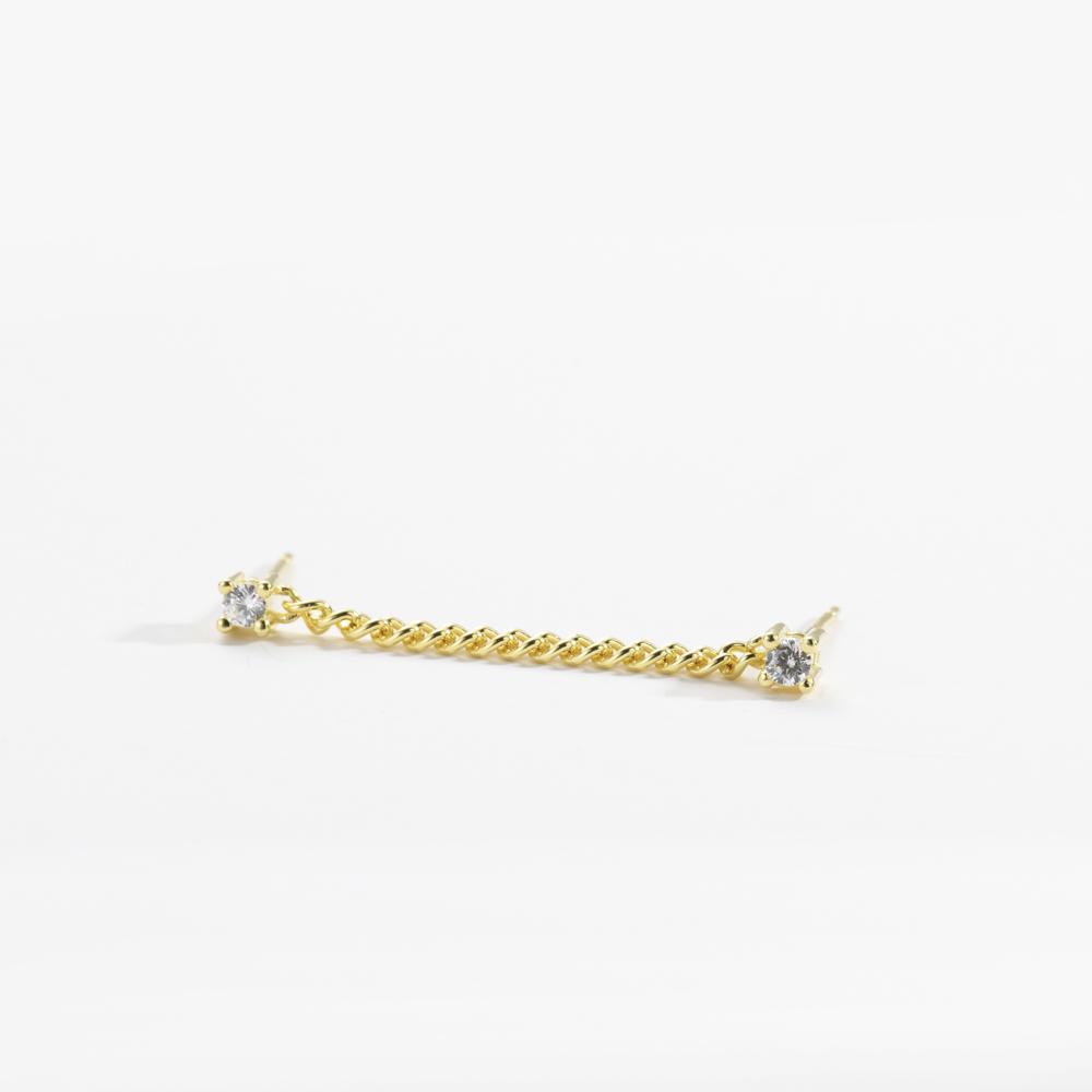 ANDYWEN Серьги-гвоздики из стерлингового серебра 925 пробы с золотой цепочкой в ​​стиле рок-панк, ювелирные изделия в подарок, роскошные ювелирные изделия, драгоценности