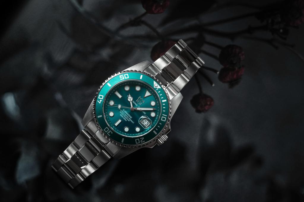 НОВАЯ модель часов Hyakuichi с дисплеем даты, водонепроницаемые часы 20 атм [HYAKUICHI 101] № 1 для дайвера HYAKU1-001 (Аква Грин)