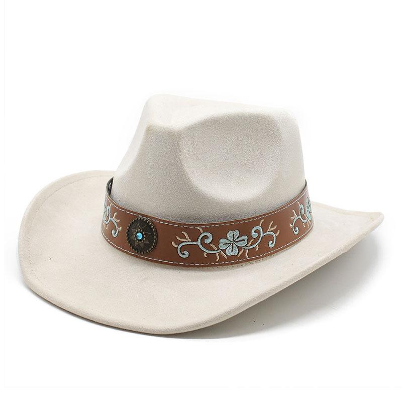 Autumn And Winter Suede Top Hat Minority Style Fashion Hat Men And Women Couple Hat Western Cowboy Jazz