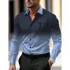 Мужская рубашка в стиле business casual с принтом, длинный рукав, официальная, на пуговицах, для осени, зимы, весны, лета, с манжетами, длинный рукав