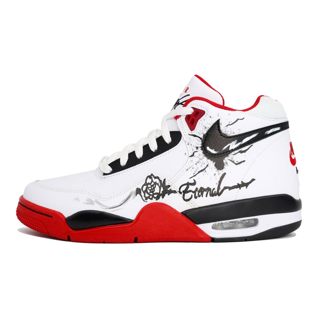 Nike Flight Legacy Нескользящие Устойчивые к истиранию Средние Винтажные Баскетбольные Кроссовки Унисекс Красный Белый BQ4212-100(Team113-S-BOX)