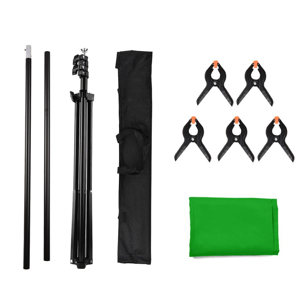 5x7ft Solid Color Backdrop Photography Kit with 5x7ft T Shaped Background Adjustable Stand 5 Spring Clamps