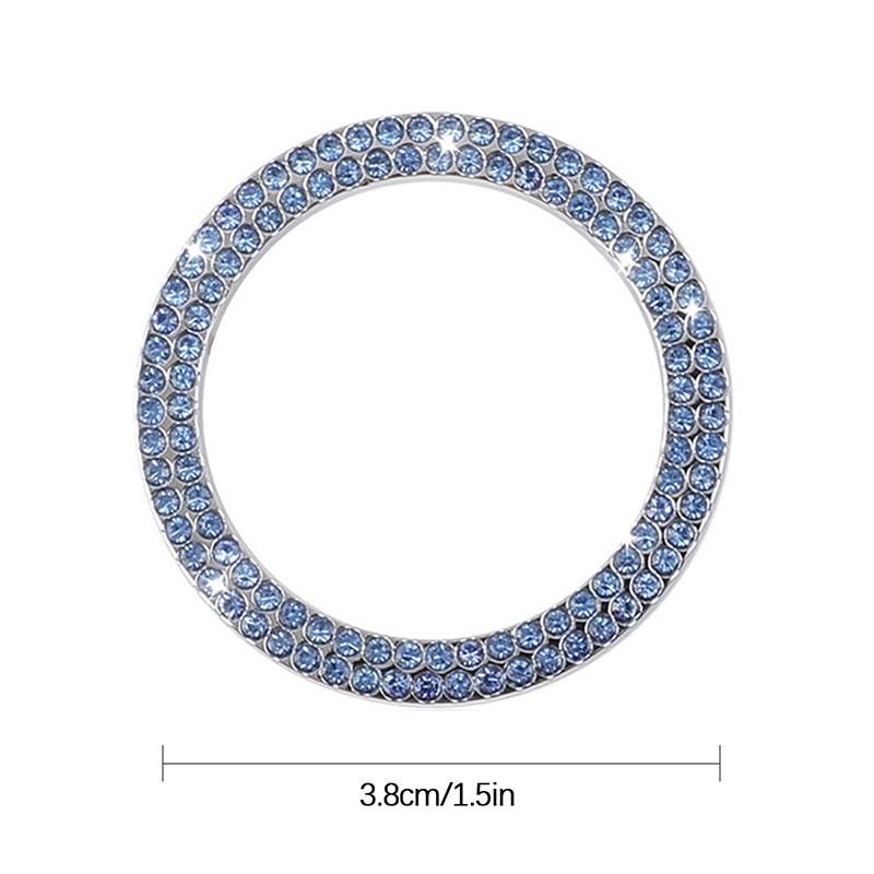 Крышка кнопки выключателя запуска двигателя автомобиля одним щелчком, двойная наклейка со стразами, защитное кольцо для выключателя зажигания и запуска