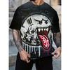 Летняя мужская футболка с круглым вырезом и короткими рукавами, модного бренда, удобного свободного кроя, с 3D цифровым принтом в виде черепа