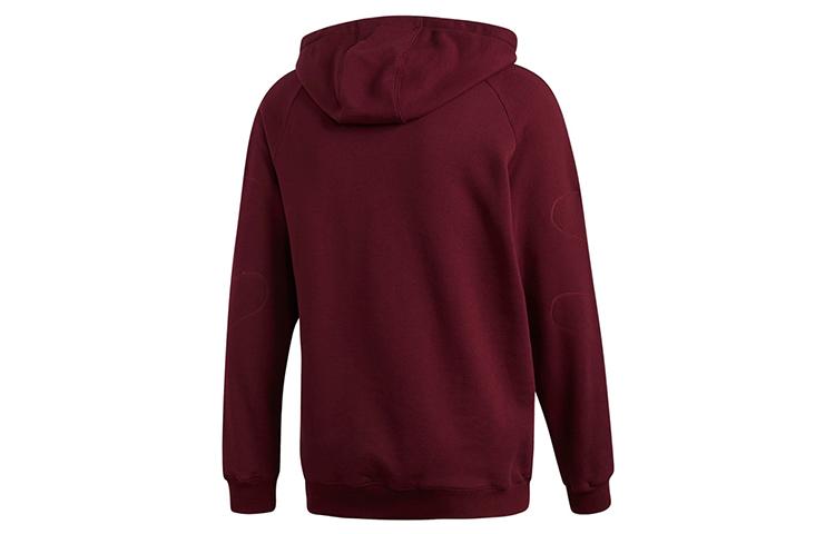 Adidas Originals Flock Sweatshirts Men's Dark Reddish Purple Hooded Moderate Regular DU8114