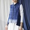 Johnature Женские винтажные жаккардовые темно-синие пуговицы в китайском стиле, осенние жилеты