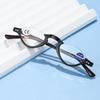 Retro Semi-Rimless Anti-Blue Light Reading Glasses for Seniors